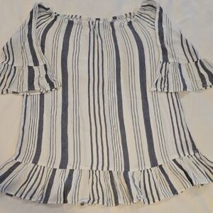 Chic Striped Off-Shoulder Blouse